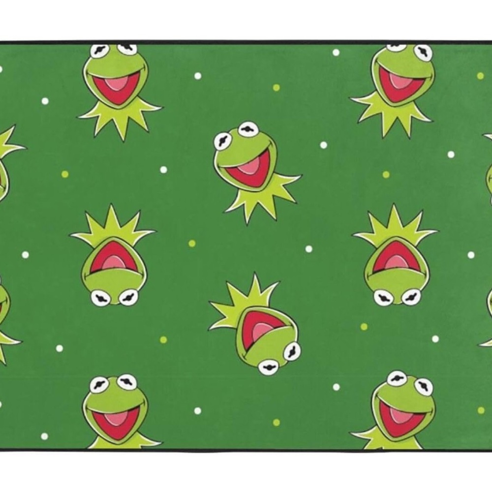 Green Frog Pattern Rug - Picture 2 of 2